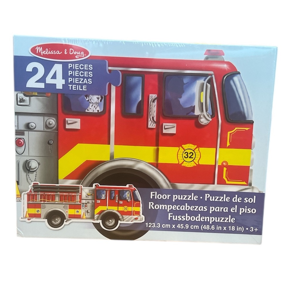 Melissa & Doug Giant Fire Engine floor Puzzle new in sealed box